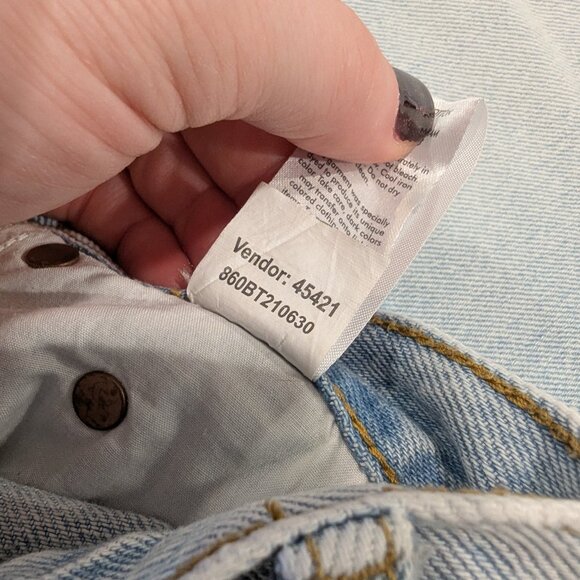 PACSUN Dad Jean 25 Ripped Frayed Light Wash Classic Straight Leg - Picture 8 of 10